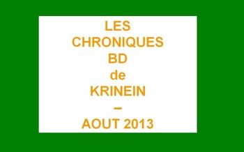 Les sorties BD d'Aout 2013 chroniquées par KRINEIN
