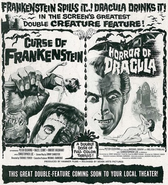 Affiche couplée avec Le cauchemar de Dracula
