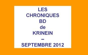 Les sorties BD de Septembre chroniquées par KRINEIN