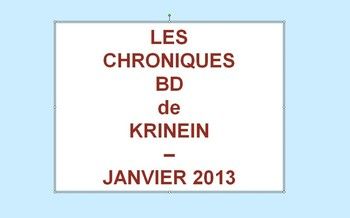 Les sorties BD de Janvier chroniquées par KRINEIN