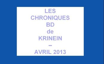 Les sorties BD d'Avril 2013 chroniquées par KRINEIN