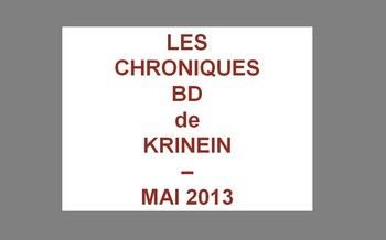 Les sorties BD de Mai 2013 chroniquées par KRINEIN