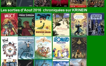 Les sorties BD d'août 2016 chroniquées par KRINEIN