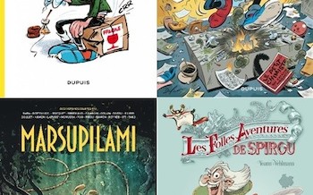 Dupuis : Spirou et Fantasio hors-série T5, La galerie des gaffes, Marsupilami histoires courtes, Gaston biographie d'un gaffeur