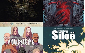 Delcourt : L'homme de l'année T15, Les Métamorphoses 1858 T2, Poussière T2, L'histoire de Siloë