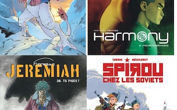 Dupuis : Spirou chez les Soviets, Frnck T7, Jeremiah T38, Harmony T6