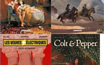 Delcourt : Nevada T3, Colt & Pepper T2, Cléopâtre T4, Les veuves électriques T1