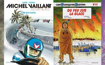 Dupuis : Jeremiah T40, Michel Vaillant légendes T2, Dad T10, Les Tuniques bleues T67, 