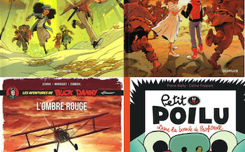 Dupuis : Créatures T4, Frnck T9, Buck Danny "classic" T11, Petit Poilu T29