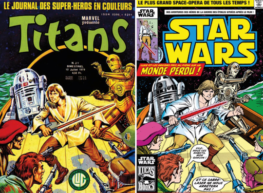 Comparaison entre la couverture original du #12, et sa version française dessinée par Jean Frisano pour Titans en 1979