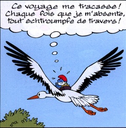 Malgré lui, le grand schtroumpf doit s'absenter...