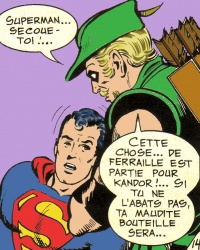 Superman et Green Arrow dans les années 70 (dessin de Curt Swan)