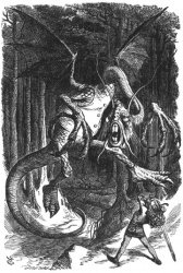 Beware the Jabberwock, my son!The jaws that bite, the claws that catch!Beware the Jubjub bird, and shunThe frumious Bandersnatch!