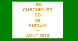 Les sorties BD d'Aout 2013 chroniquées par KRINEIN